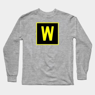 W - Whiskey - FAA taxiway sign, phonetic alphabet Long Sleeve T-Shirt